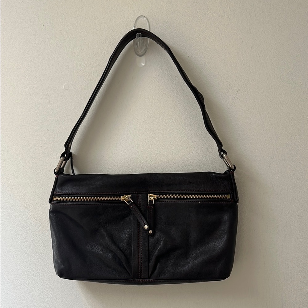 Banana Republic Elegant Dark Brown Leather Shoulder Bag